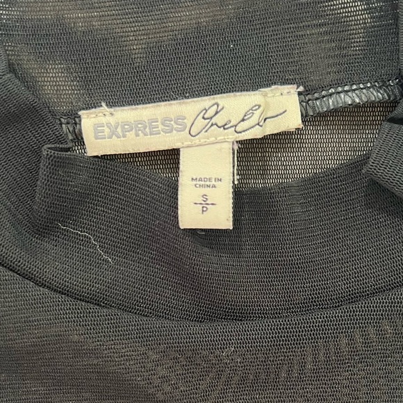 EXPRESS black bodysuit with transparent chest, sleeveless, high neck, size S - Picture 4 of 7